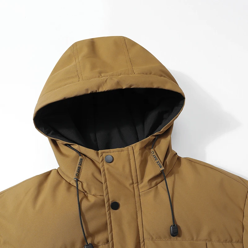 New Windproof Thickening Men Tops Outdoors Loose Versatile Comfort Keep Warm Coats Winter Fashion Casual Solid Hooded Parka Men