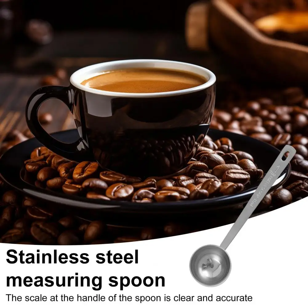Kitchen Gadget Dual Unit Conversion Measuring Spoon Long Handle Stainless Steel Measuring Spoon Set for Coffee for Cooking