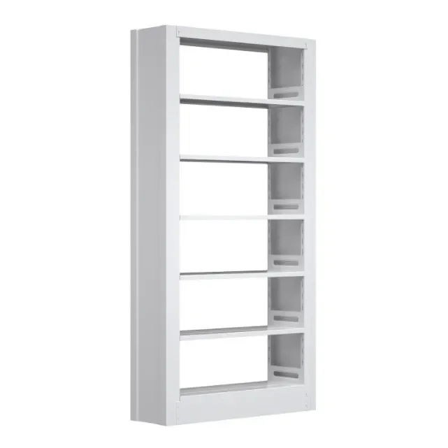 Double side steel book shelf magazine shelf library bookcases metal bookshelfs