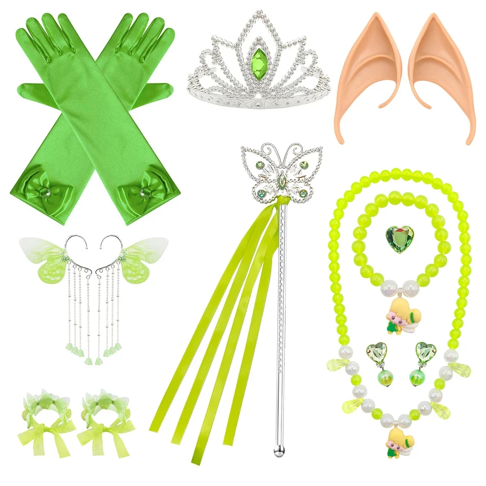 Girls Tinker Bell Dress With Wings Luxury Sequin Green Fairy Costume  Halloween Fantasy Cartoon Outfits Green Princess Dress - AliExpress 1501