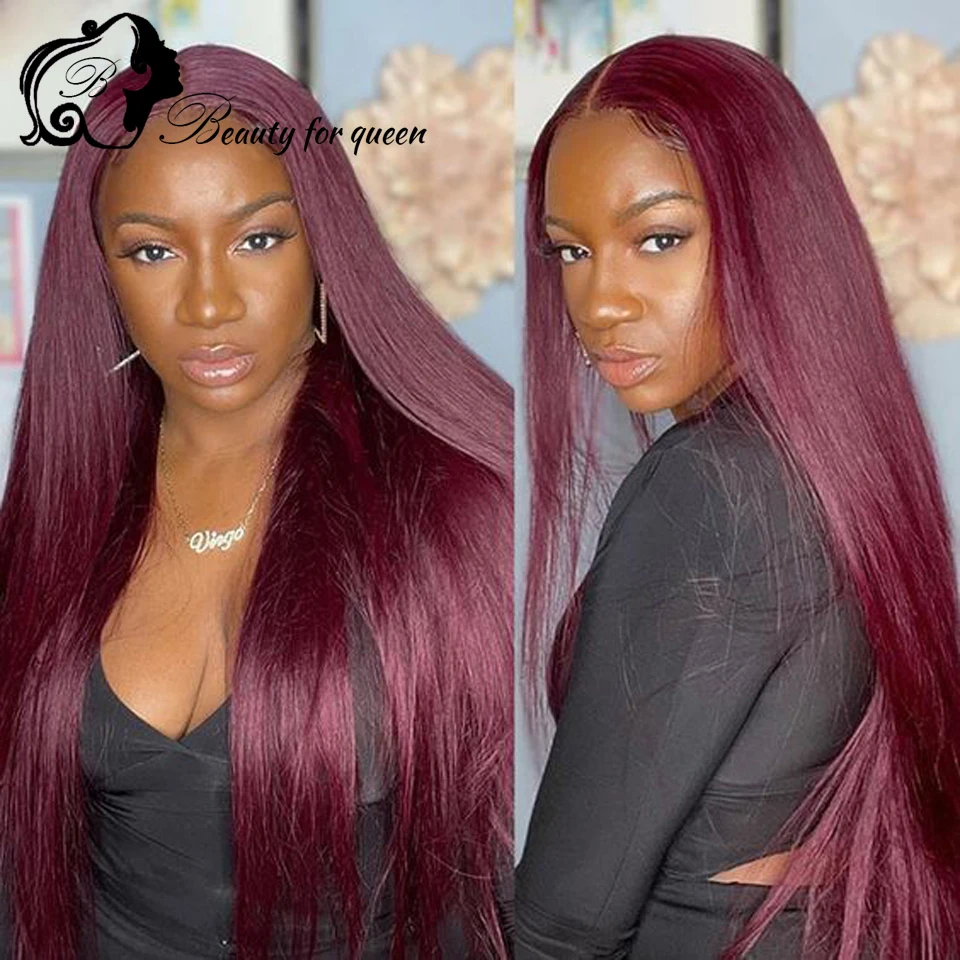 Paars 24 inch gekleurde 13x4 Lace Front pruiken Braziliaans menselijk haar pruik cosplay 180% dichtheid pruiken origineel pre geplukt voor vrouwen