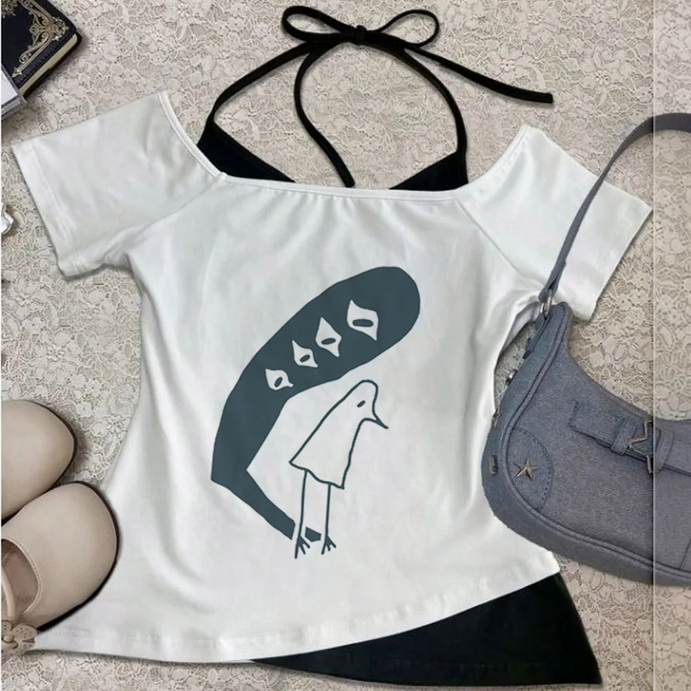 Oyasumi Goodnight Punpun crop top shoujo anime scene  jojifuku korean fashion t shirt japanese cutecore goth