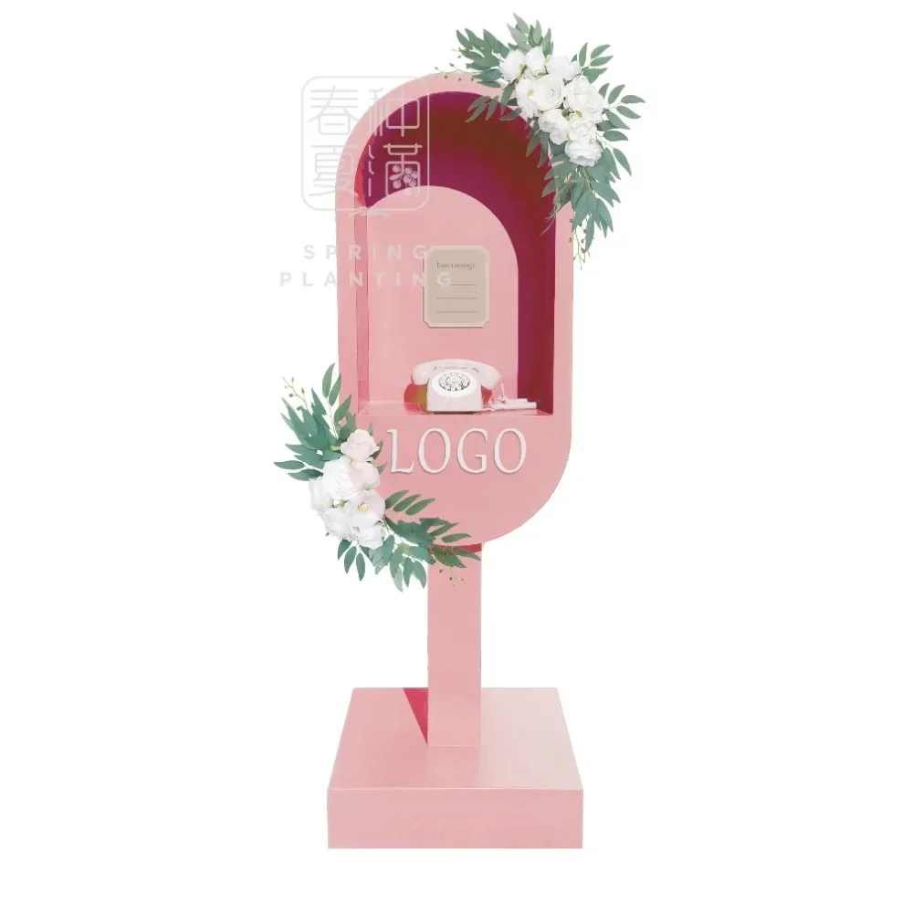 2024 Floral Wedding Decoration Outdoor Party Decoration Phone Audio Guestbook Wedding Decoration 5