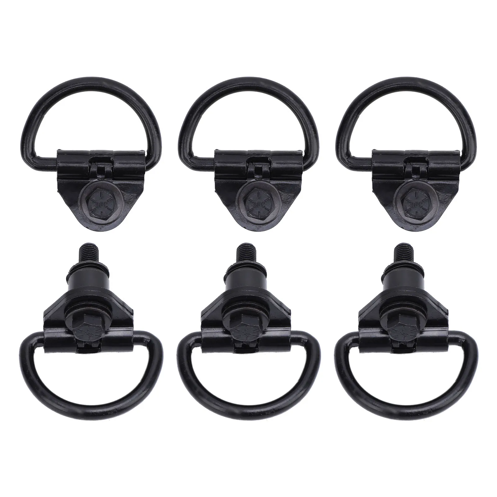 6Pcs Car Cargo D Hooks Steel Black Rustproof Coating BK21V550A74AD for Ford Transit 150 250 350 2015 to 2024 Cargo Van