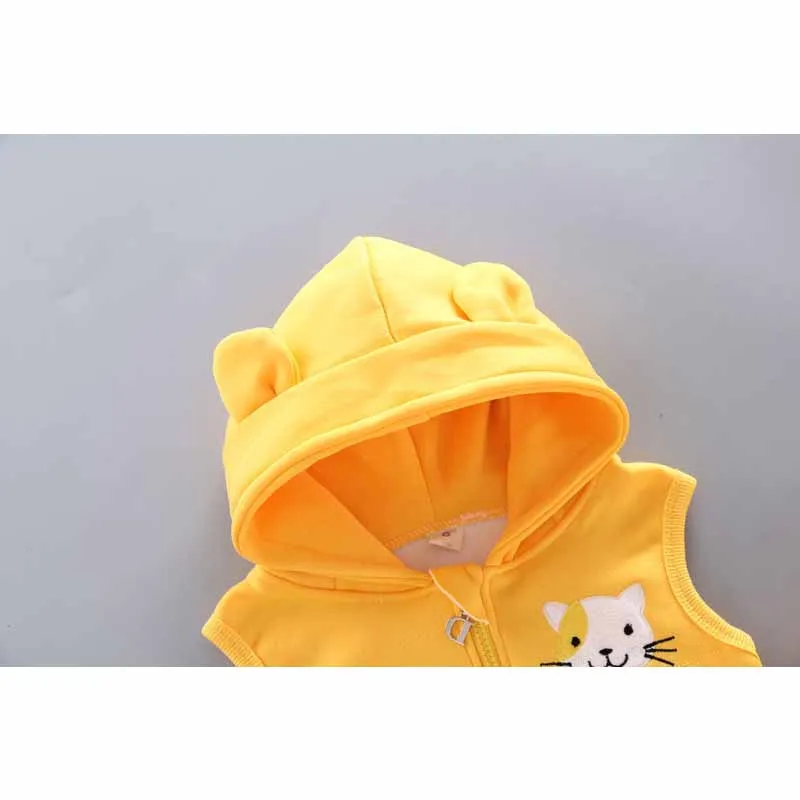 2024 Autumn Girls Cute Three-Piece Children\'s Cartoon Hooded Suit Winter New Boys Warm Fashion Caaual Sets 12M-5 Years Old