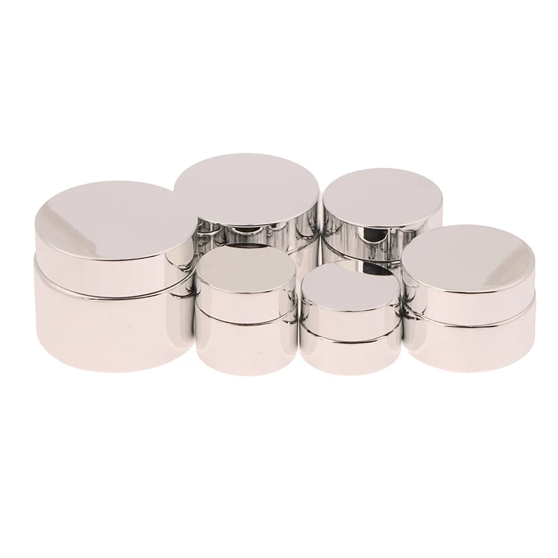 1 PC 5-50g Silver ครีม Jar ครีมแก้วขวดคอนเทนเนอร์เครื่องสําอางที่ว่างเปล่าเล็บกาว Jar Travel คอนเทนเนอร์แต่งหน้า