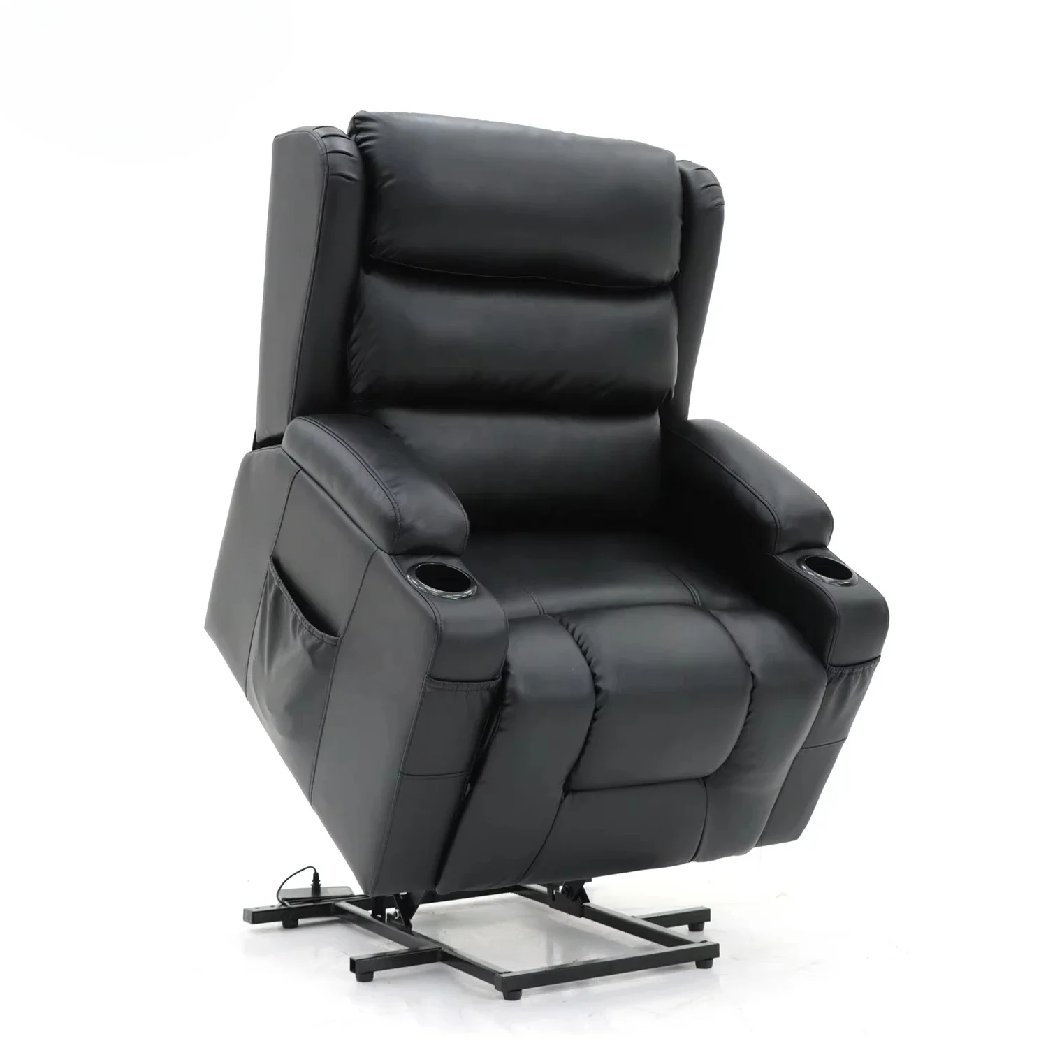 

zz Quad Motor Power Electric Medical Lift Riser Recliner Chair With Power Headrest and Lumbar Support for the Elderly
