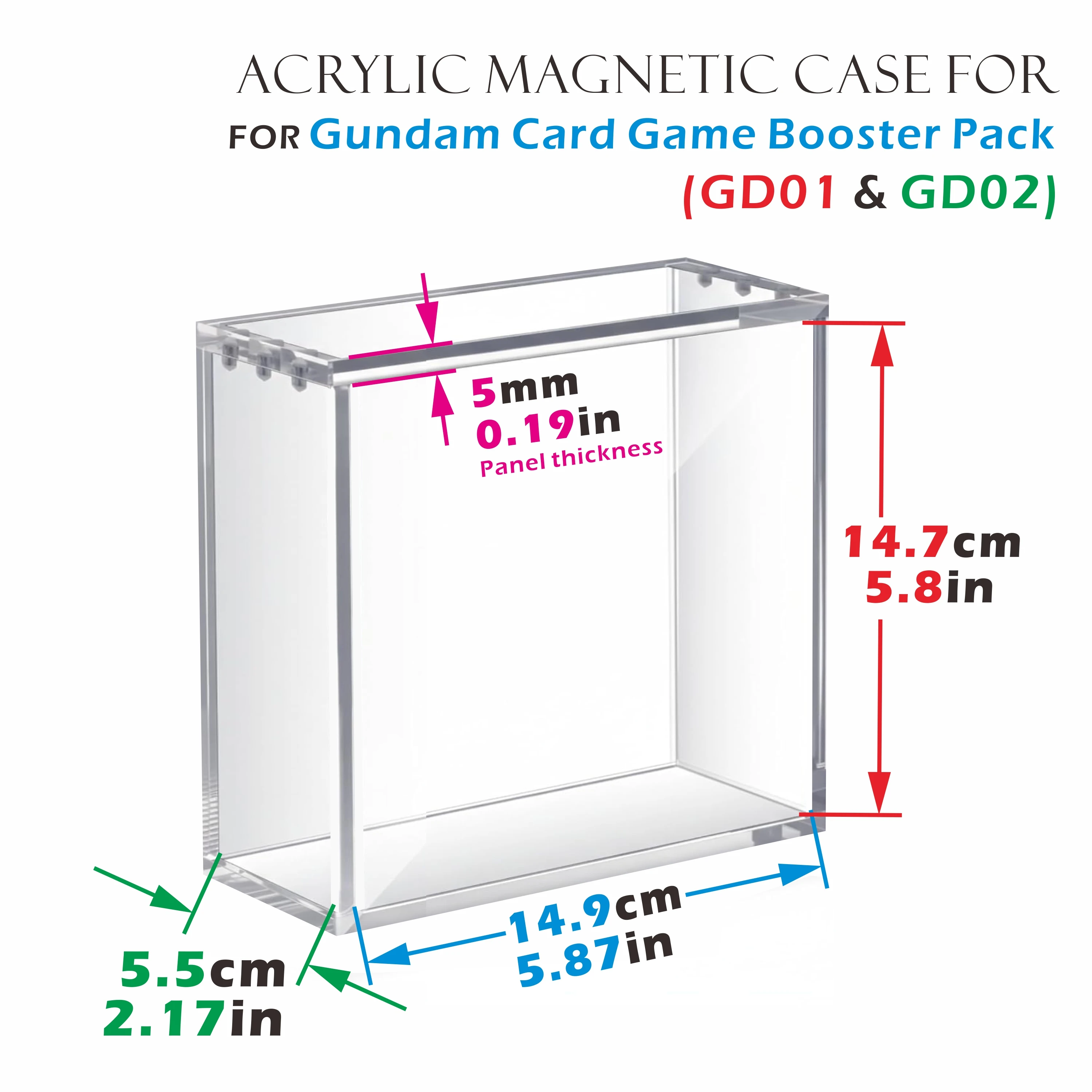 حافظة عرض مغناطيسية من الأكريليك لحزمة معززة بطاقة Gundam GD01 & GD02