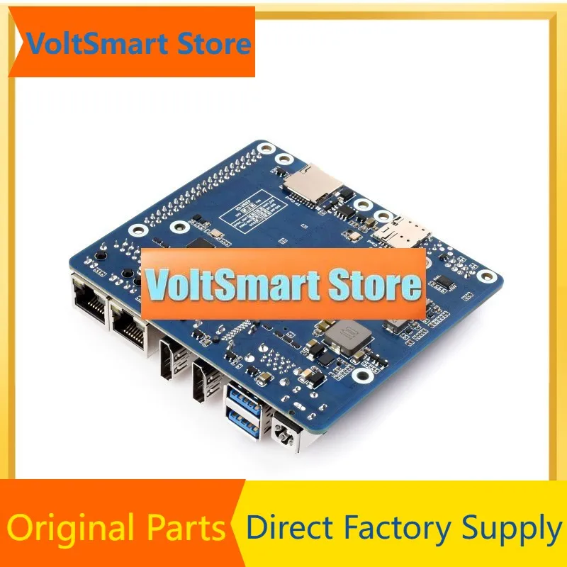 VoltSDual Ethernet Base Board For Raspberry Pi CM5, Supports 4G / 5G Module, Dual 4K Display Outputs And Dual MIPI Interfaces