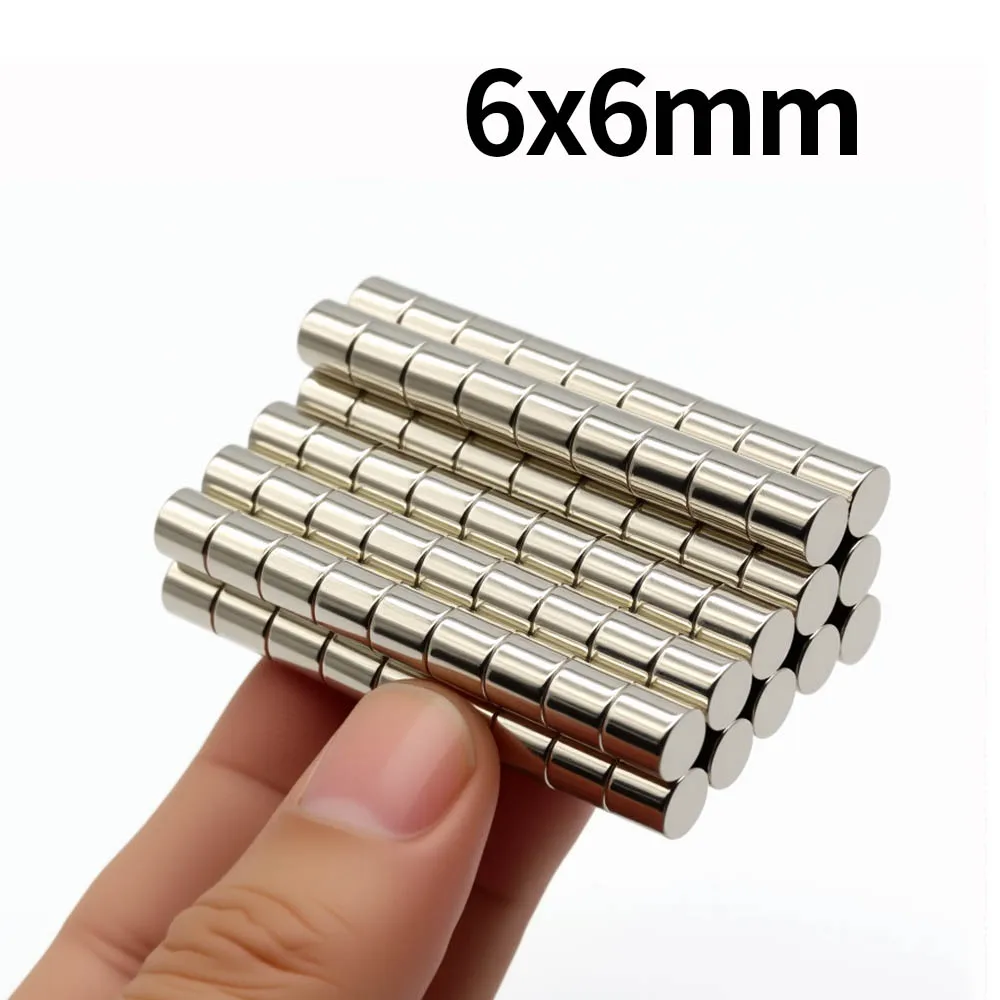 6x6mm Super Strong Neodymium Magnet N35 NdfeB Permanent Magnetic imanes Round Powerful Magnets Refrigerator Magnet