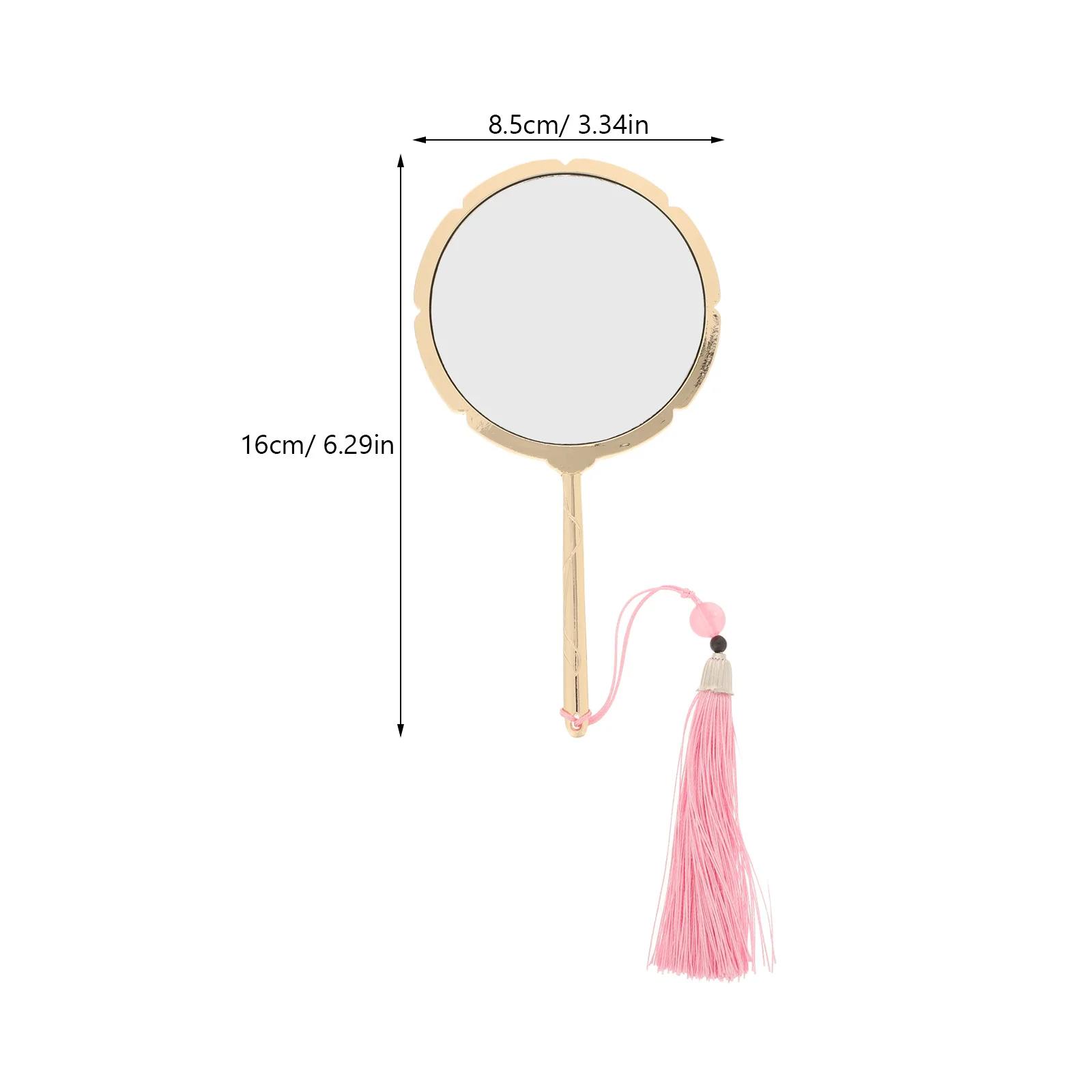 Portable Vintage Hand Mirror Gold Tassel Design Clear Reflection Ideal for on The Go Touch Ups Vintage Mirror Small