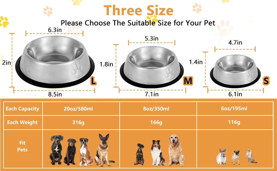 small metal dog bowls non slip
