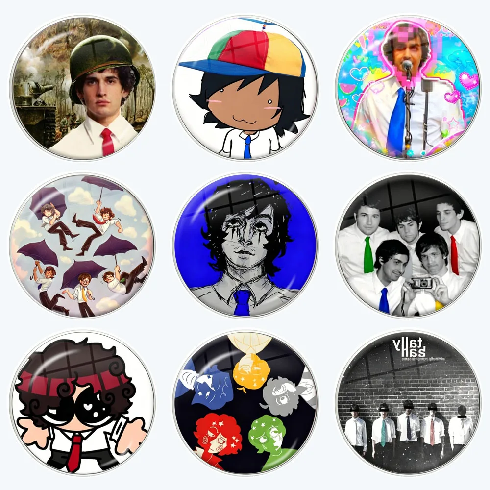 Rock Band Tally Hall Glass Pins Pop Album Cover Round Badges Joe Hawley Brooches on Backpack Hat Decor Accessories Jewelry Gift