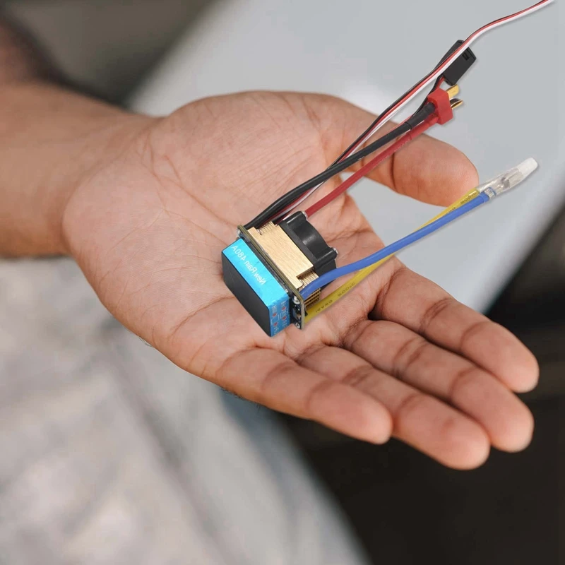 480A Brushed ESC Single Motor with Cooling Fan Waterproof 2-4S 3 Modes 5V/3A BEC for RC Cars