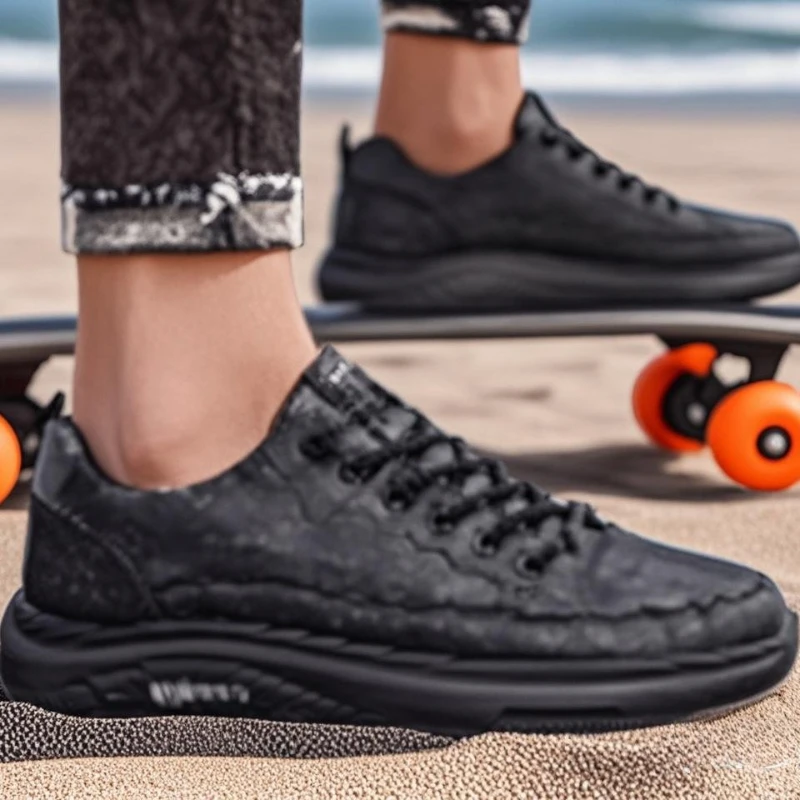 Men's Sneaker Man Casual Leather Shoes Male Sports Comfortable Flat Shoes High End Fashion Lace Up Shoes for Men Tenis Masculino