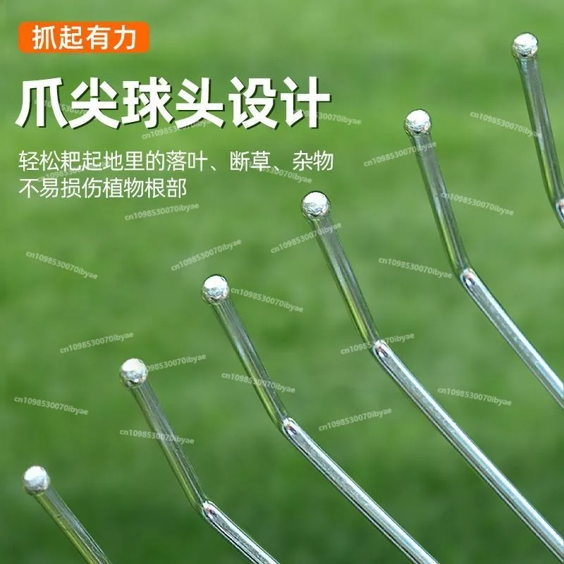 For Leaf Sweeping Artifact Lawn Iron Claws Farm Tools Raking Ruler Fallen Leaves Rake Broom Telescopic Scrape