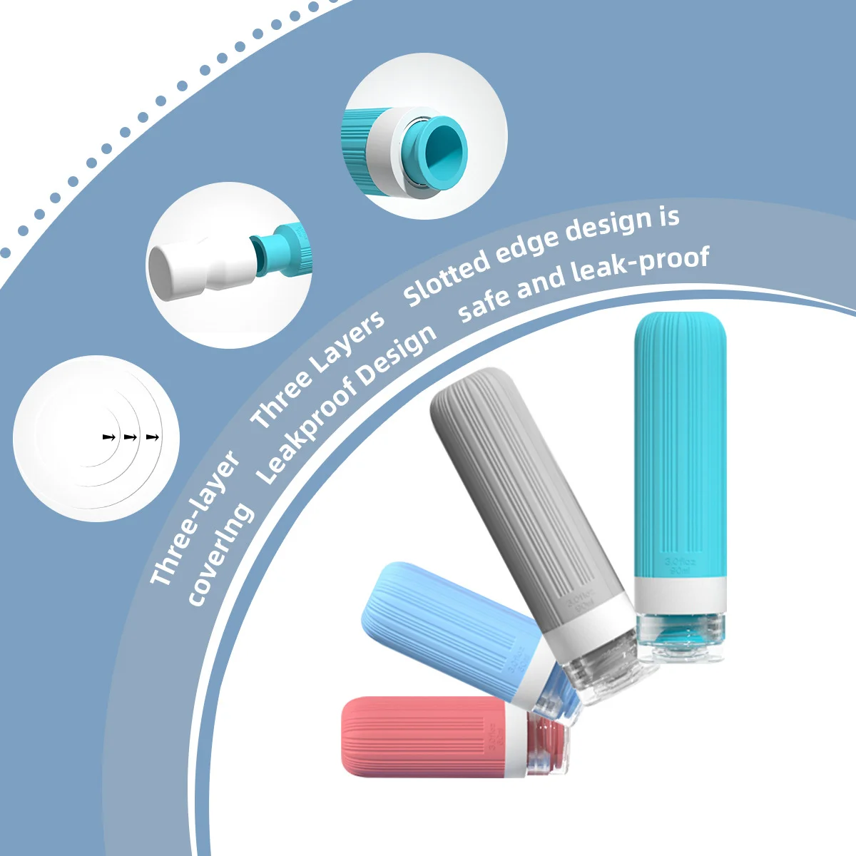 Silicone Travel Bottles Set, Portable Shampoo & Shower Gel Containers, Small Sample Storage, Ideal for Outdoor Trips