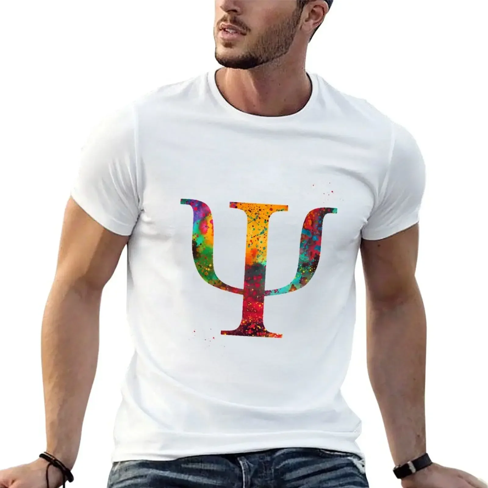 Psychology symbol T-Shirt Short sleeve tee hippie clothes custom shirt mens workout shirts