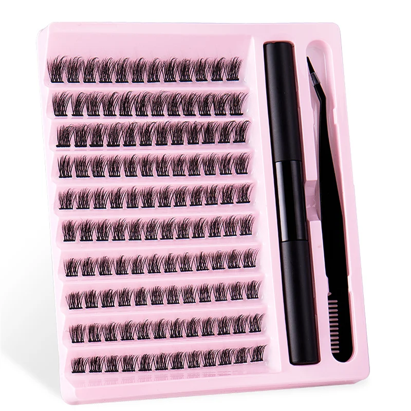 10 Rows/Set D Curl persistent curling Not easy to fall off  natural look segment eyelash kit with personlized