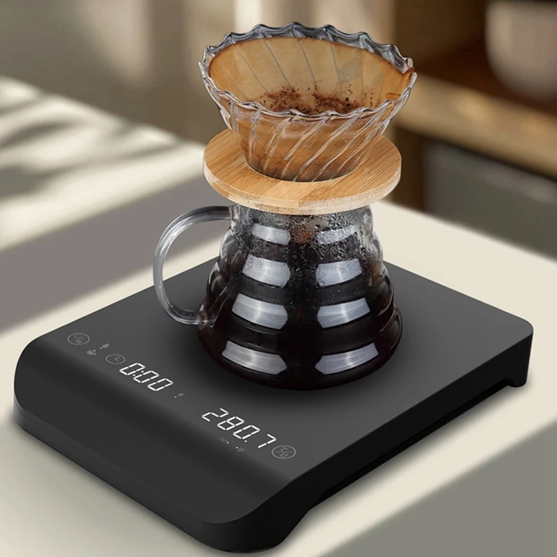 3Kg/0.1G Digital Coffee Scale Rechargeable Kitchen Electronic Scale Oz/G Espresso Scale With Auto Touch Sensor