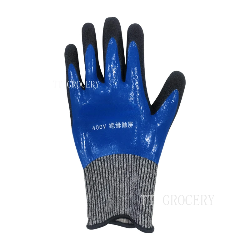 Ultra-Thin Nitrile 400V Low Voltage Insulated for Live Working 380V Safe Electrician Gloves with Touchscreen Compatibility