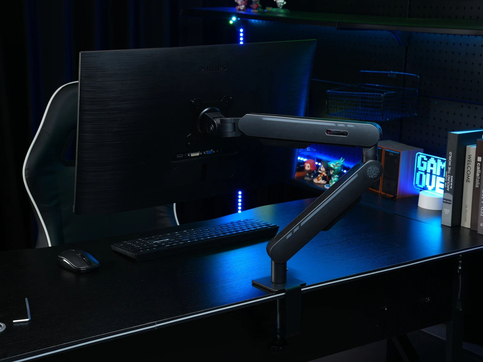 Ergonomic Space Saving Gaming Arm Adjustable Desk Mount Home Office Stand