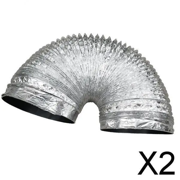 2xFlexible Aluminium Air Ducting Ventilation Alloy Vent Hose Duct 8cm-1.5m