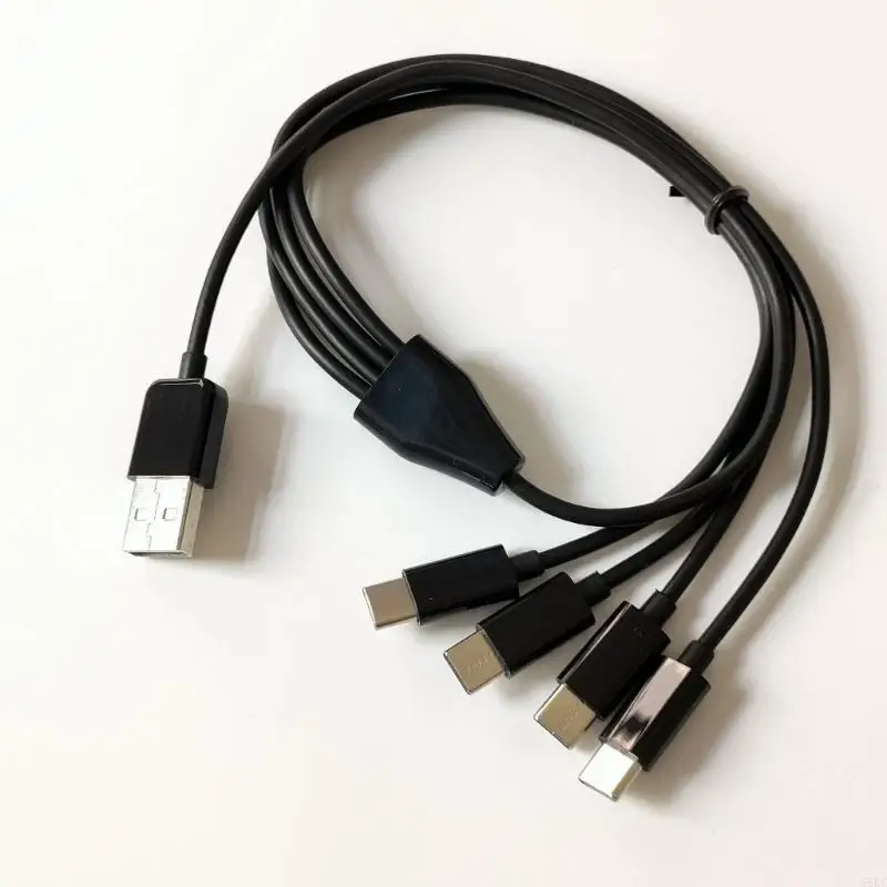 

55 км 50 см. USB -USB C Сплиттер Кабель 4 в 1 тип C Зарядная шнурная проволока для мобильных телефонов и таблеток белый/черный