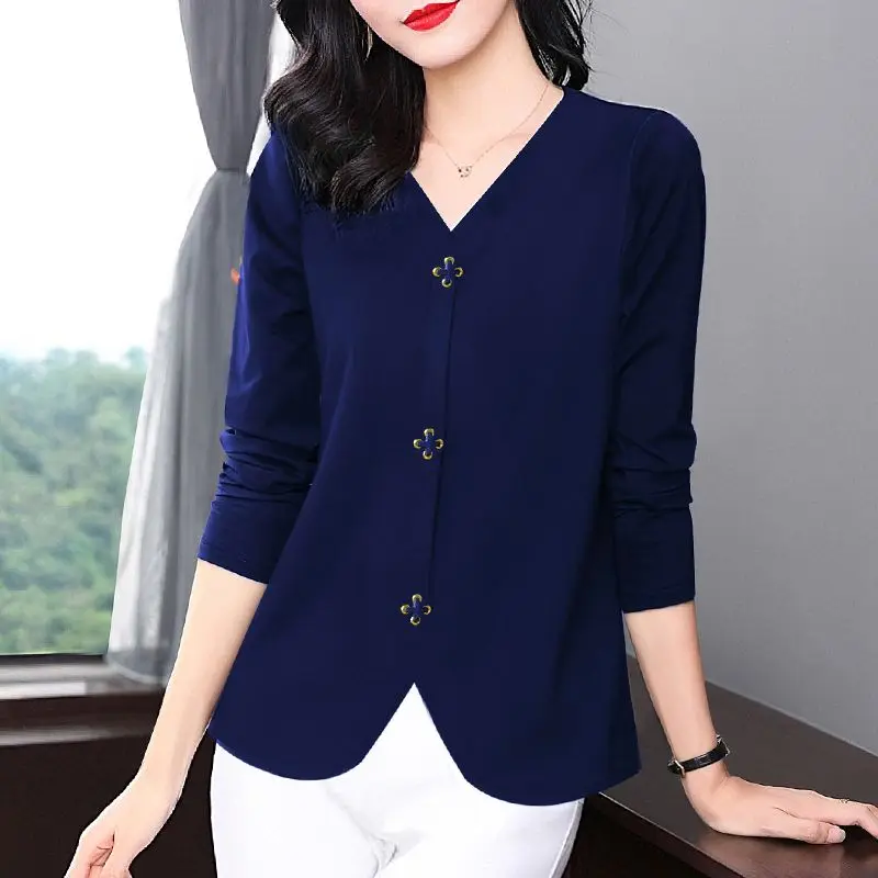 Harajuku Slit Hem Plus Size Striped Top Women Clothes Spring Autumn Long Sleeve Solid Simplicity Elegant T Shirts Fashion Casual