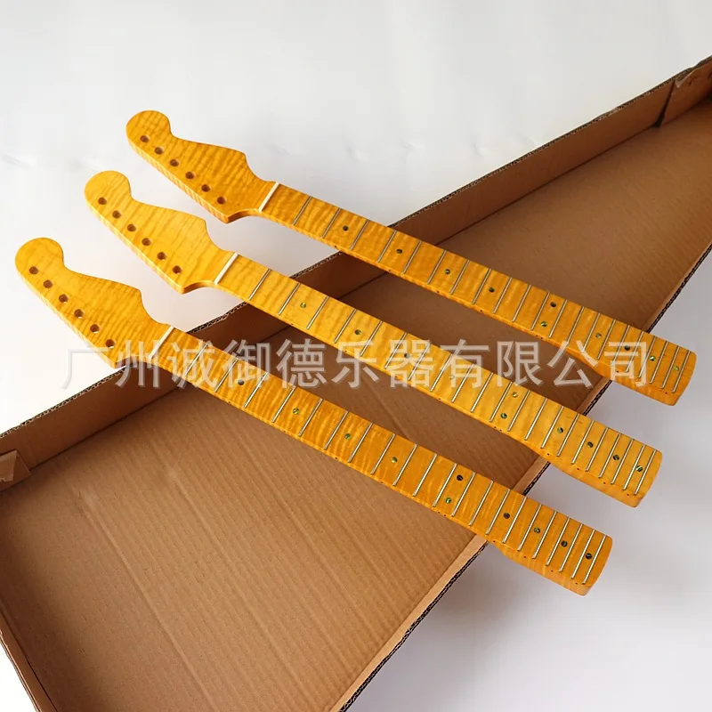 6 string 21 product electric guitar neck tiger grain one plus maple light electric guitar DIY accessories