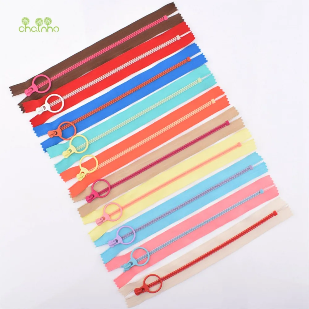Chainho-Close-End Zipper Resina, Anel Cabeça, DIY Sacos De Costura, Carteira, Bolsa, Artesanato Ginástica, 5 Tipos de Comprimento, 5 Pcs