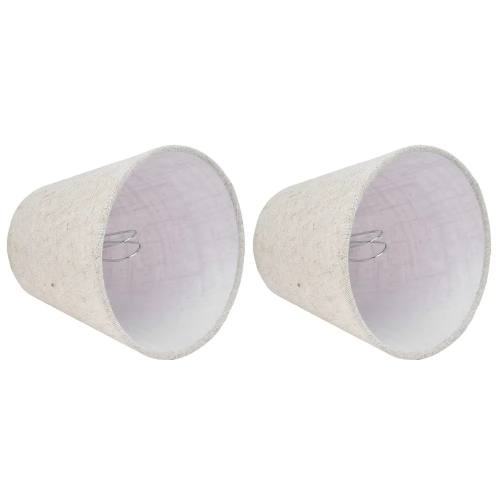 

2PCS Simple Clip On Design Lampshade Fabric Lightweight Lamp Cover Chandelier Lamp Shades Chandelier