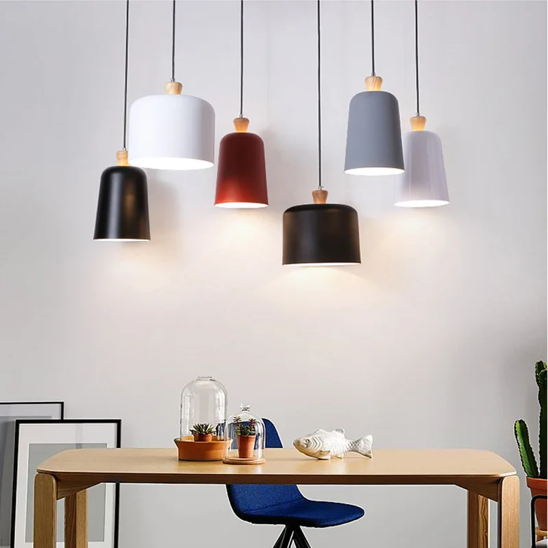 Nordic LED Chandeliers Minimalist Pendant Lights Art Fashion Aluminum Lampshade For Decor Restaurant Hanging Lamp Luminaire