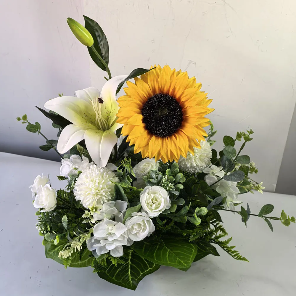 Artificial Flowers Roses Flowers Sunflowers Mixed Potted Plants Desktop Decoration Home Decoration Potted Plants