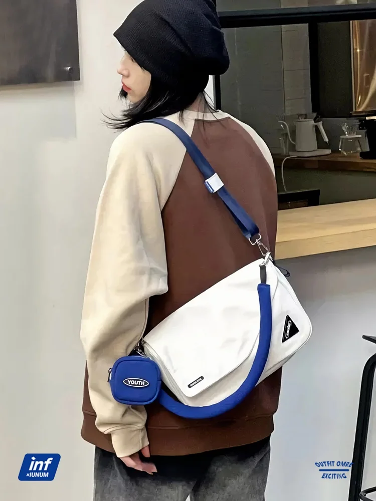 

Trendy Streetwear Crossbody Bag ex Nylon oulder Bag Color Blo Handbag Spor Casual Underarm Bag for Youth