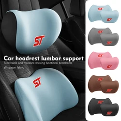 Car Headrest Lumbar Support Headrest Neck Auto Seat Pillow For Ford ST Racing RS S Mustang Kuga Fiesta Fusion Mondeo Edge
