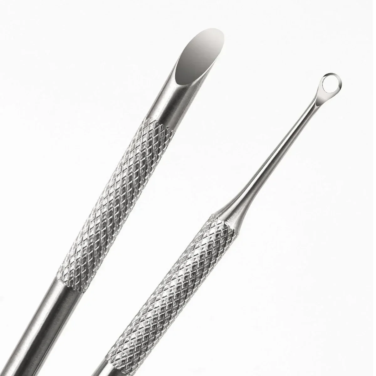 Double‑ended Stainless Steel Cuticle Pusher Circle Beveled Head Anti‑Slip Manicure Stick Dead Skin Remover Nail File Care Tool