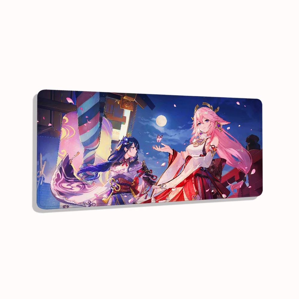 

Yae Miko Mousepad Desk Accessories Gamer Non-Slip Keyboard Pad Cute Mouse Pad Kawaii Computer Desks Pc Cabinet Games Genshin Mat