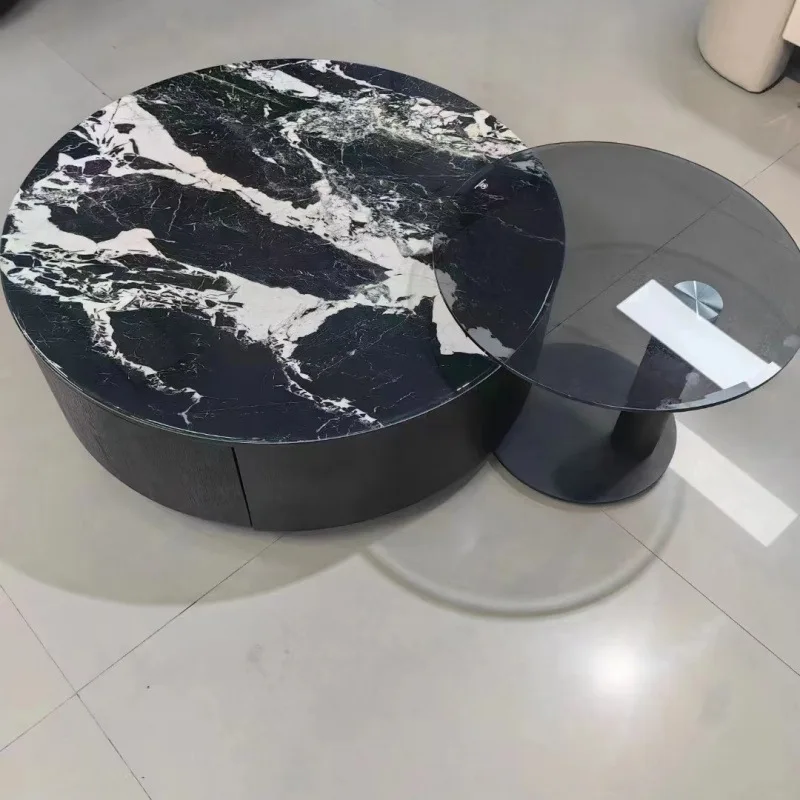 Italian light luxury round coffee table, size combination modern simple coffee table