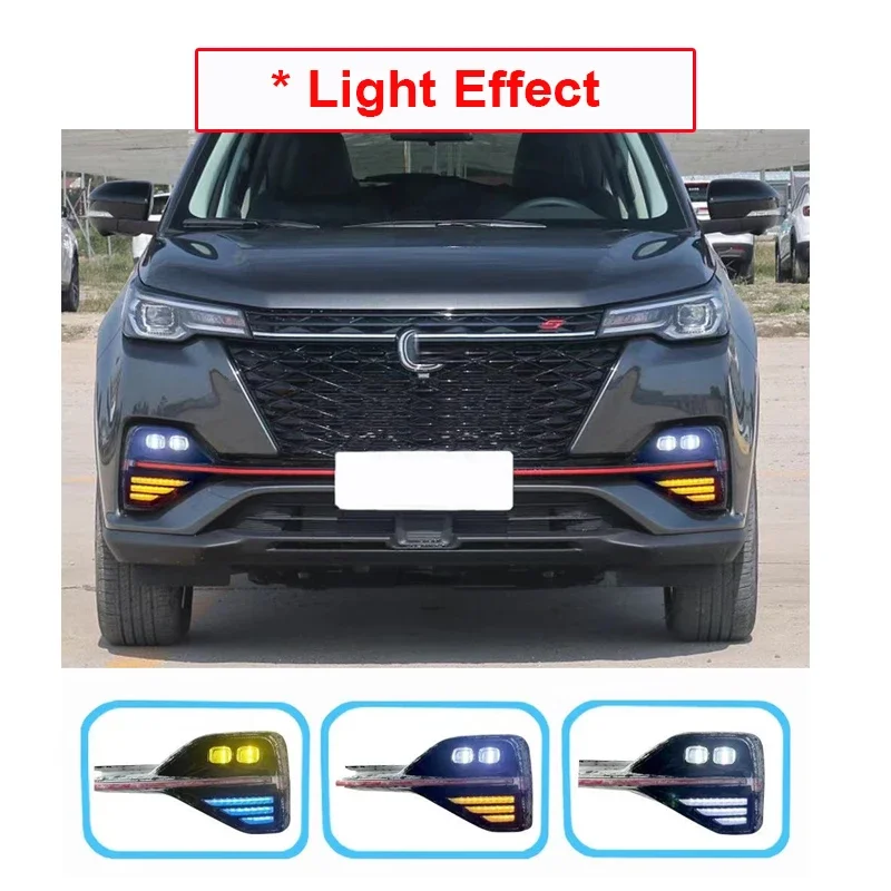 Car DRL Fog Lamp For Changan CS55 EV 2020 2021 2022 2023 2024 Instruction Signal Front Light DRL Left Right Fog Lamp Accessories