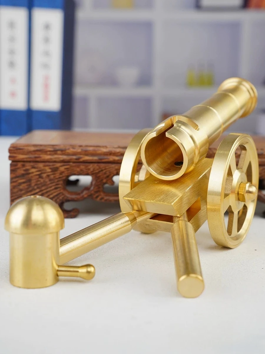 For Mini Brass Cannon Model, Full Copper Decorative Cannon for Display