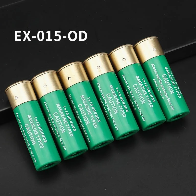 6팩 에어소프트 샷건 쉘, 15 라운드 6mm BB 멀티 및 싱글 샷 에어소프트 샷건 액세서리용 표준 에어소프트 매거진