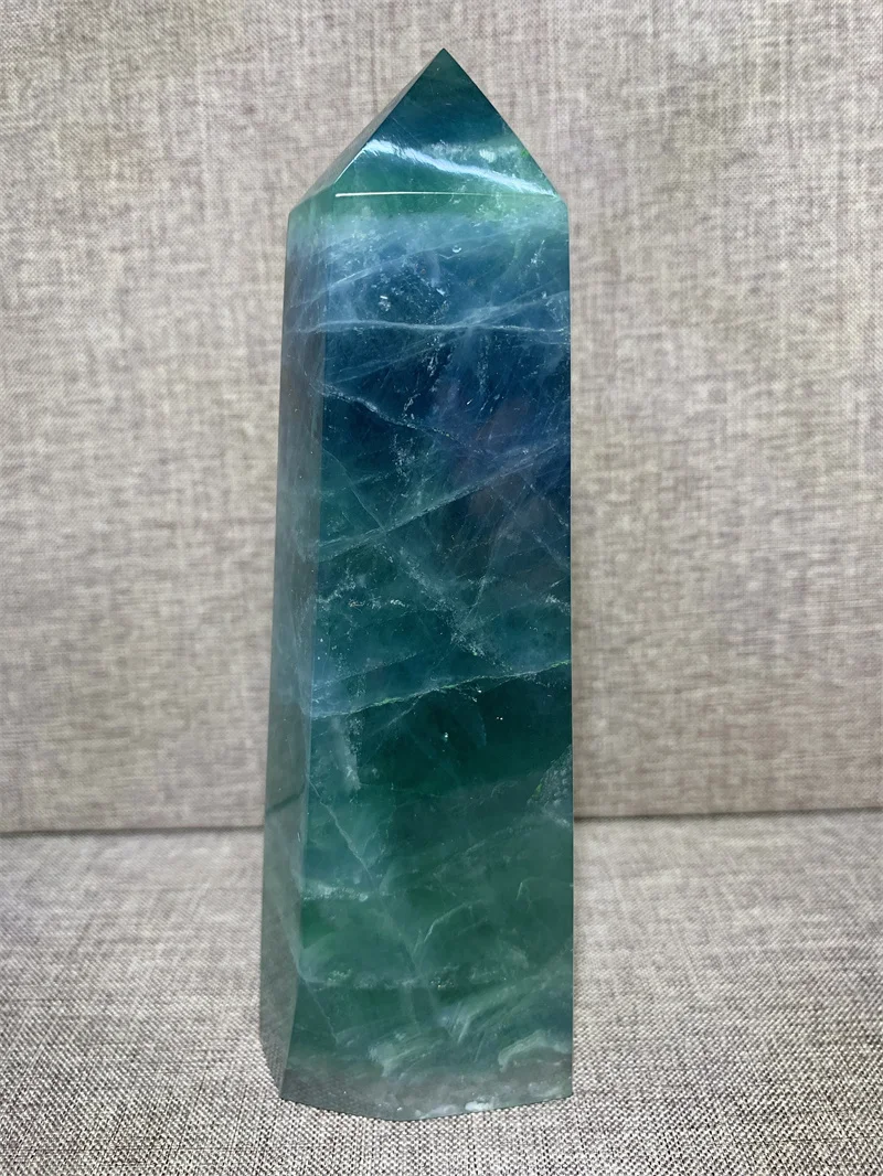 

Natural Double Color Fluorite Tower Tumble Crystal Mineral Madagascar Healing Sphere Tower Workmanship Ornament Carving Chip