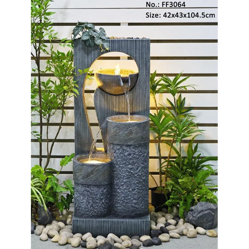 European Light Luxury Water Fountain Modern Living Room Circulating Water Feature Decoration Entrance Lucky Floor Humidifier Orn