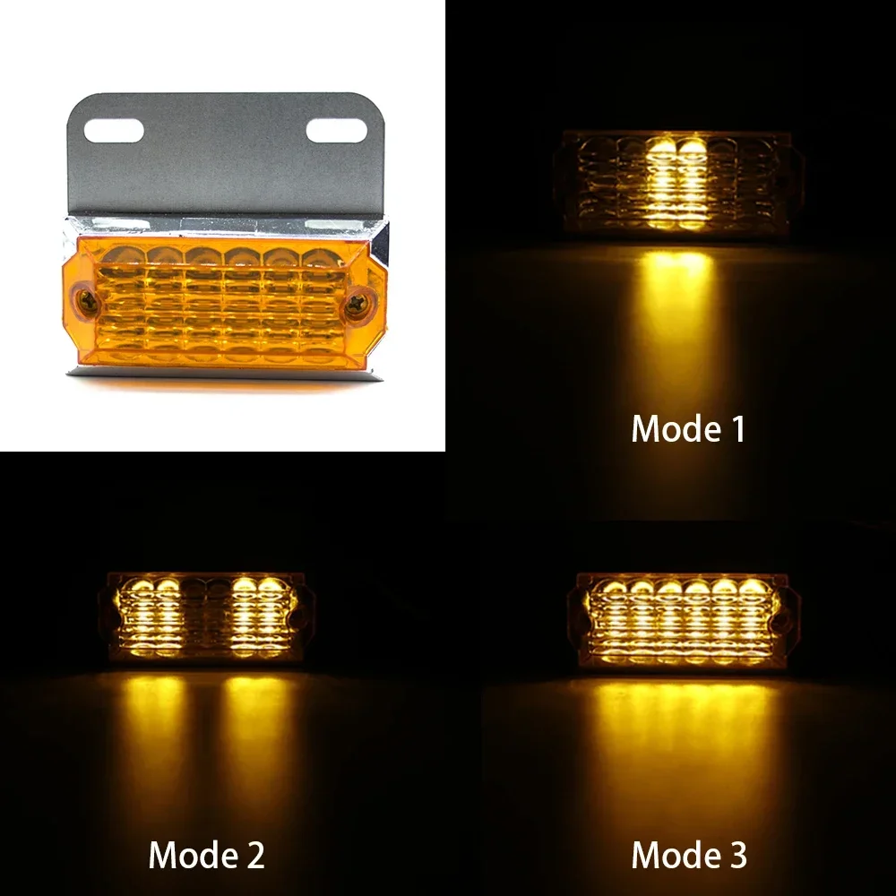 10pcs 24V 12 LED Side Marker External Lights Turn Signal Indicator Lamp Warning Tail Light 3 Modes Trailer Lorry Waterproof