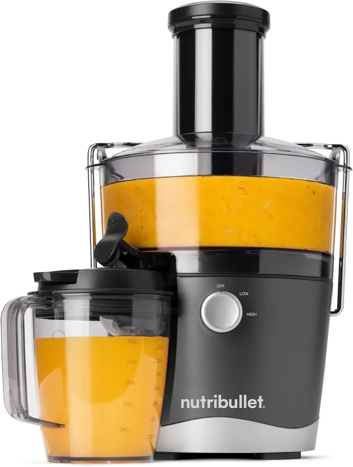 Juicer Centrifugal Juicer Machine for Fruit, Vegetables, and Food Prep, 27 Ounces/1.5 Liters, 800 Watts, Gray NBJ50100