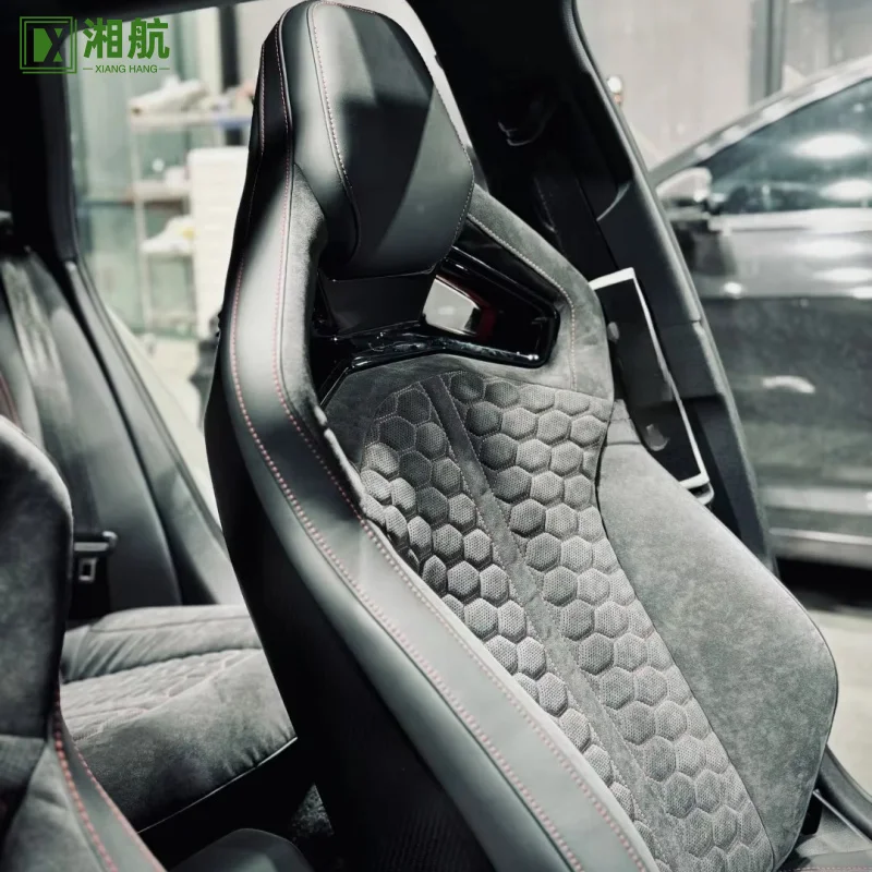 Adecuado para asientos deportivos RS6 RS7, cubo de fibra de carbono, asientos deportivos de carreras, cuero personalizado, Audi A3 A4 A5 A6 A7 A8 Q3 Q5 Q7