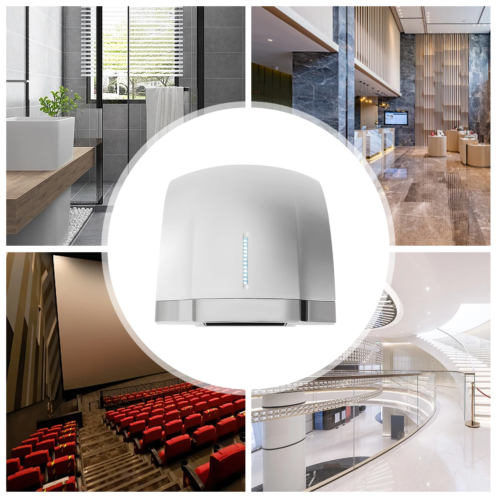 مجفف يدوي تجاري بقدرة 1800 وات بالهواء الساخن والبارد، مجفف يد كهربائي أوتوماتيكي مع مستشعر الأشعة تحت الحمراء للحمام، تجفيف سريع 12 ثانية #3