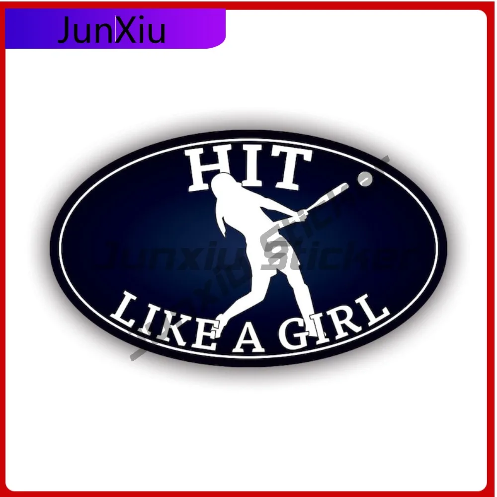 

Oval Hit Like A Girl Stickerwaterproof Cool Bumper Waterproof Vinyl Decal For Refrigerators Sticker Creative Protection Fun
