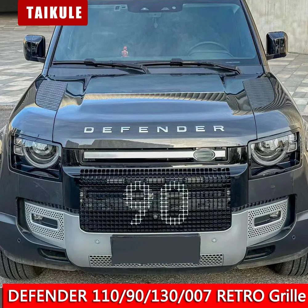 Retro word version Grille Fit For 2020 2021 2022 2023 2024 DEFENDER 110 90 130 Modified ABS Glossy Black 007 Grille Kit By air